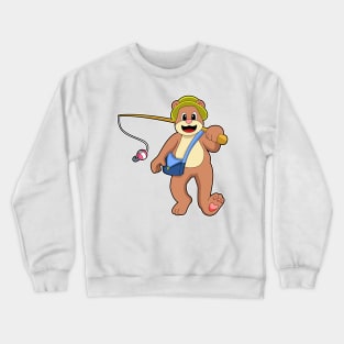 Bear at Fishing with Fishing rod Crewneck Sweatshirt